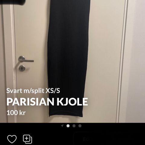 Parisian svartkjole med split