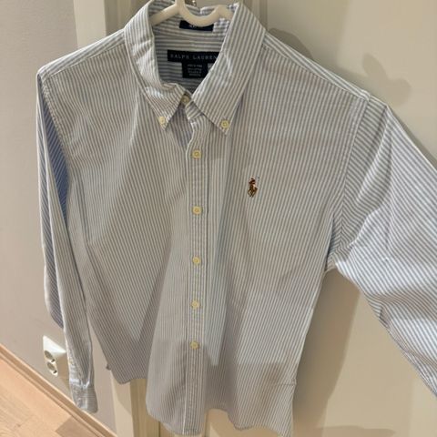 Ralph Lauren slim fit dameskjorte blå- og hvitstripet