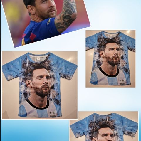 Fotball t-skjorte med Lionel Messi motiv