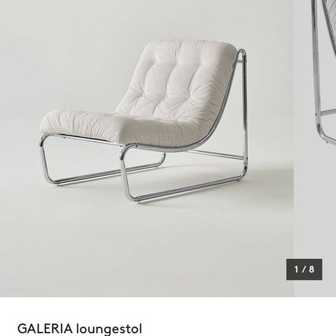 Ønsker å kjøpe stol i krom og lyst stoff (se bilder for eksempler)