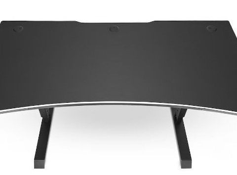 Gaming Desk matt black with white seams