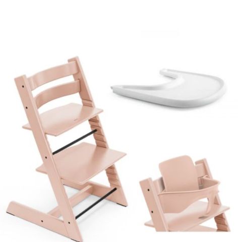 Stokke sett og bord rosa