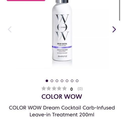 WOW dream coctail carb infused, leave in treatment. 200 ml selges