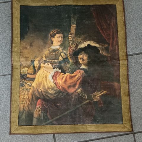 Besatt veggteppe/ kunstverk (Rembrandt)