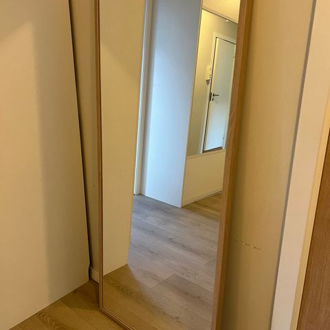 Stilrent IKEA Stave Speil 160,3 cm x 70 cm bredde i hvitpigmentert eikefiner
