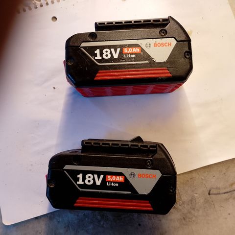 Bosch 18V 5.0Ah batteri x2