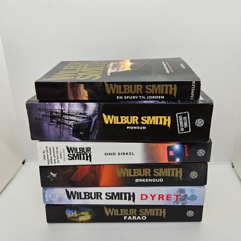 6 stk Wilbur Smith pocket bøker