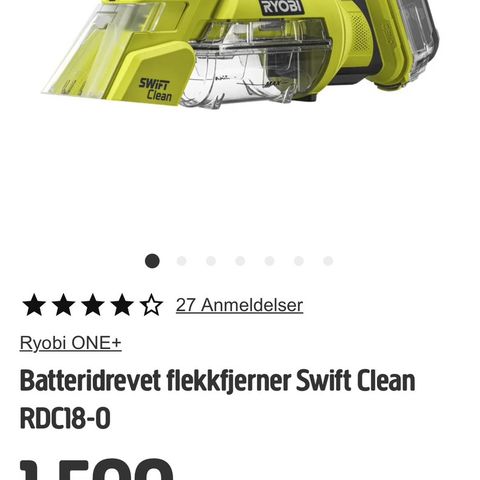 Tepperenser Ryobi batteridrevet