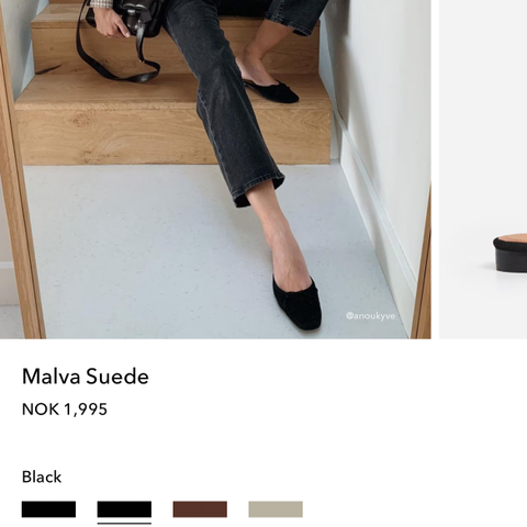 Flattered Malva Suede ballerina sko