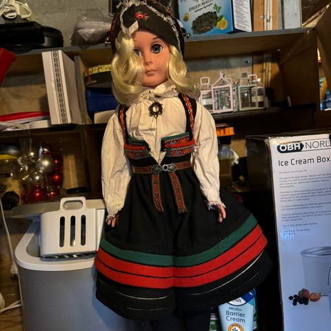 Norwegian cloth character doll in traditional