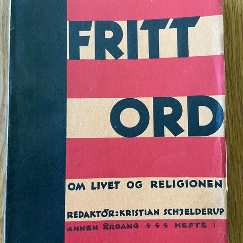 Fritt ord annen årgang fra 1935