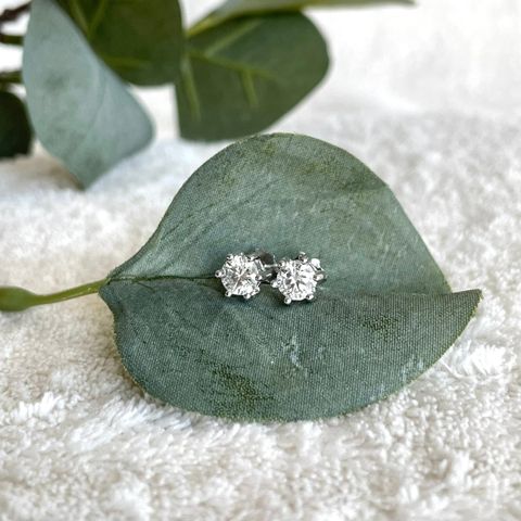 Moissanite ørepynt 1ct (2x0.5ct) - S925 - NY