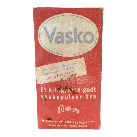 VASKO Vaskepulver fra rett etter 2. verdenskrig - uåpnet - samleobjekt