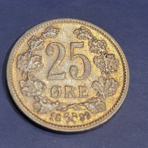 25 øre 1899 Norge, pen bruksmynt