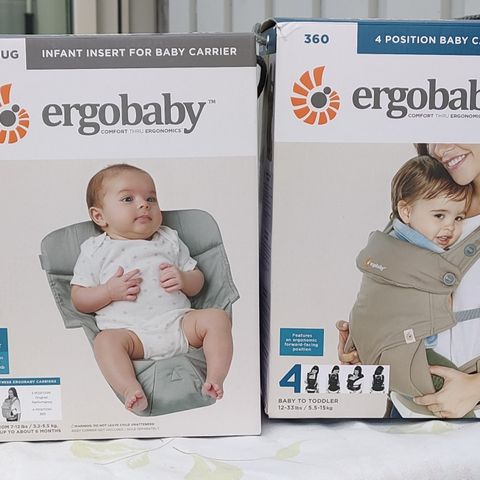 Ergobaby 360 bæresele med nyfødt innlegg.