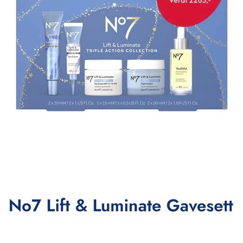 No7 Lift&Luminate gavesett