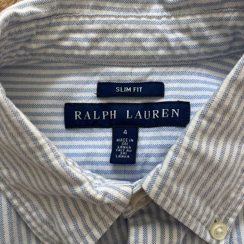 Ralph Lauren skjorte dame slim fit - str. 4 - blå/hvit stripete