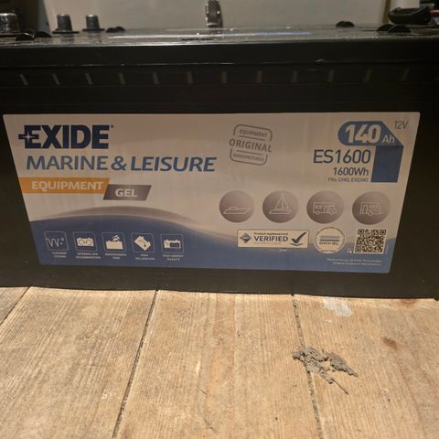 2 stk. ES1600 EXIDE EQUIPMENT GEL 140AH/12V