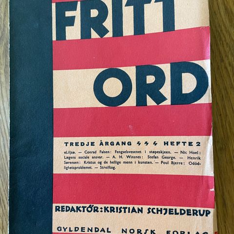 Fritt ord tredje årgang,  4 (av 6) hefter