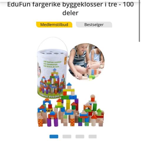 EduFun fargerike byggeklosser i tre