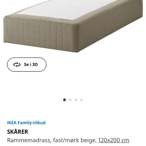 IKEA Skårer rammemadrass 120*200 tils