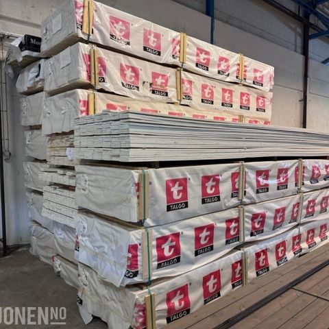 TALGØ MØRETRE - HVITMALT BORDKLEDNING - G/M/T - REKTANGULÆR - GRAN 19X73, 15.07