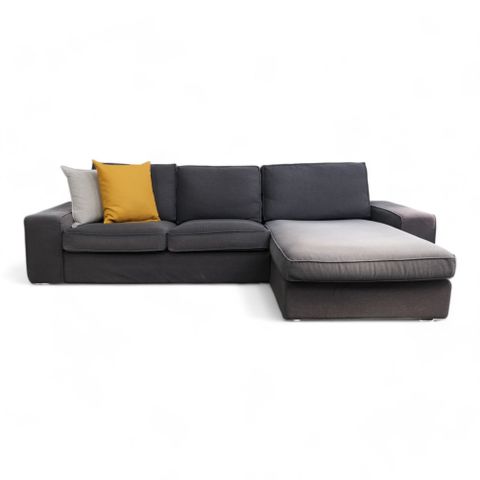 Fri Frakt | Nyrenset | Mørk grå IKEA Kivik sofa med sjeselong