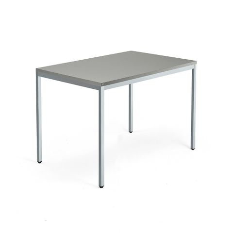 Helt nytt | Skrivebord QBUS, 4-bensstativ, L1200 B800 mm, sølv, lys grå
