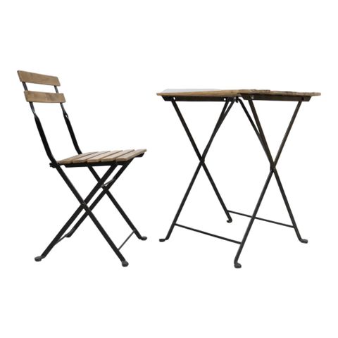 22 stk Kvalitetssikret | IKEA TÄRNÖ Bord + 1 stol, utendørs, svart/lys brunbeise
