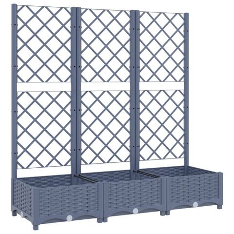 vidaXL Plantekasse med espalier mørkegrå 120x40x121,5 cm PP(SKU 318252)