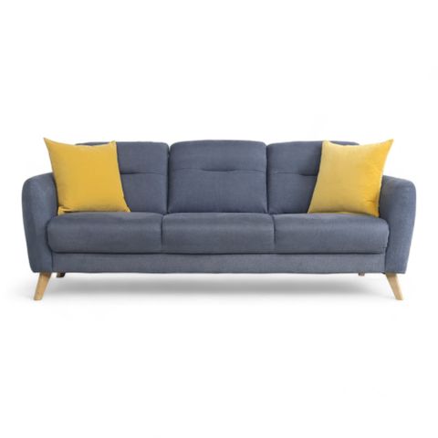 Fri Frakt | Nyrenset | Blå Hjort Knudsen 3-seter sofa