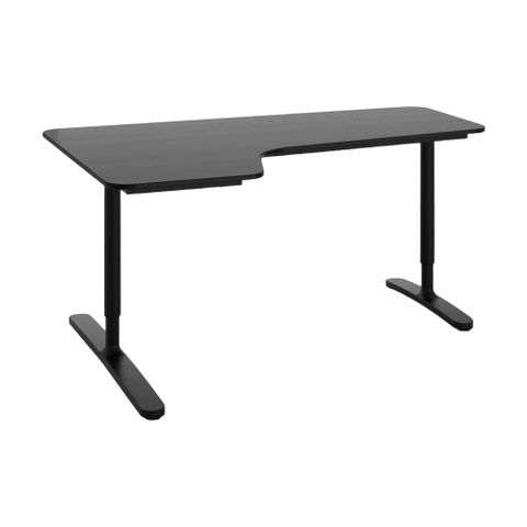 4 stk Kvalitetssikret | IKEA Bekant manuelt justerbart skrivebord med venstresvi