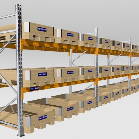 24.4L PallereolS90 - Stigehøyde: 2438mm, 36 palleplasser kr. 11525,- Eks.mva