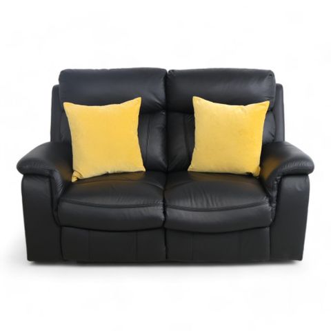 Fri Frakt | Nyrenset | Sort Mayfield 2-seter reclinersofa i Hud/PVC