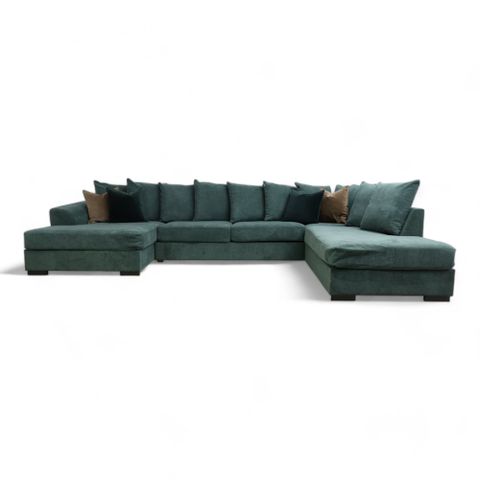 Fri Frakt | Nyrenset | Grønn Mega U-sofa fra A-møbler