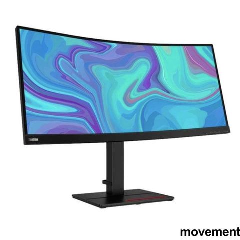 Lenovo Thinkvision T34w-20, 34toms curved, 3440x1440 UWQHD, pent brukt