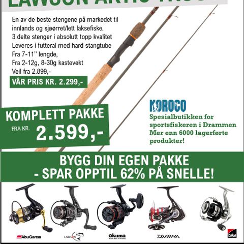 LAWSON ARTIC TROUT FISKEPAKKER: NORGES BESTE PRISER!