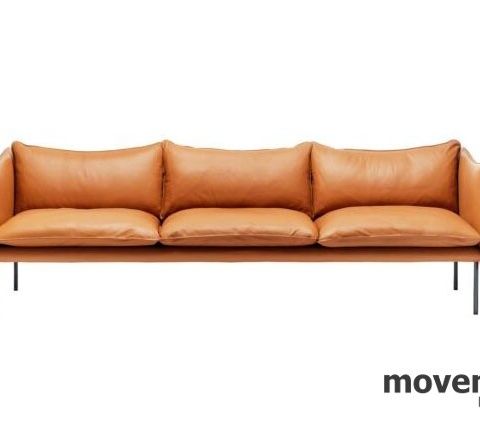 3 seter sofa fra Fogia, modell Tiki, Brunt skinn Sevilla Semi Annilin 6402, NY