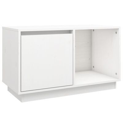 vidaXL TV-benk hvit 74x35x44 cm heltre furu(sku814335)