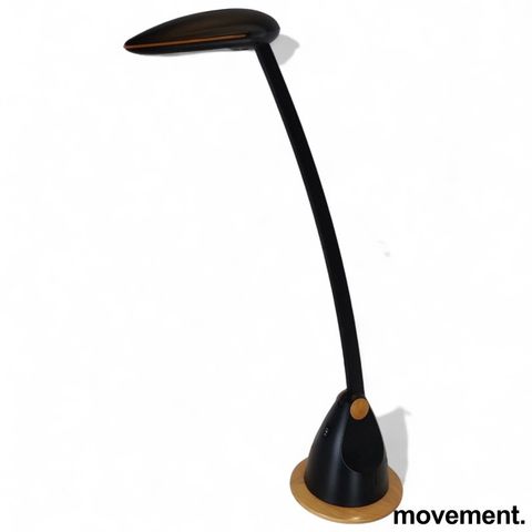 Skrivebordslampe fra Unilux, modell 2085, i sort / tre, pent brukt