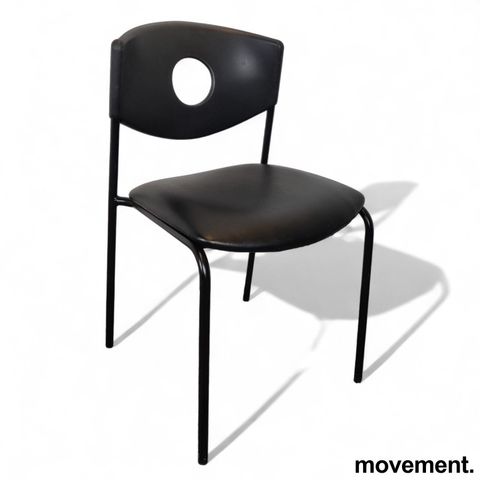 2 stk Stablestol fra Ikea, modell Stoljan, sort farge, sete i kunstskinn, pent b