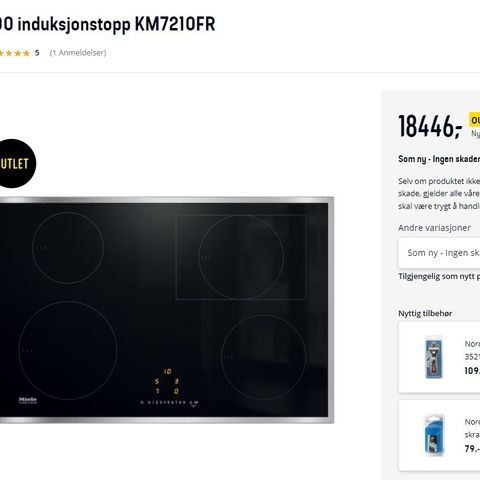 Miele KM 7000 induksjonstopp KM7210FR