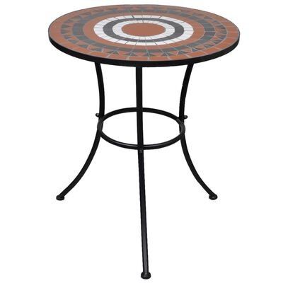 vidaXL Bistrobord terrakotta og hvitt 60 cm mosaikk(SKU41534)