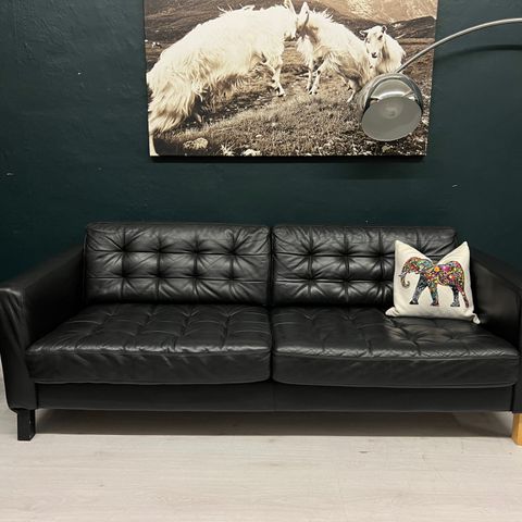 GRATIS LEVERING - SALG! 2 seter Landskrona skinn sofafra Ikea