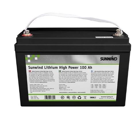 Batteri Sunwind Lithium High Power 100At