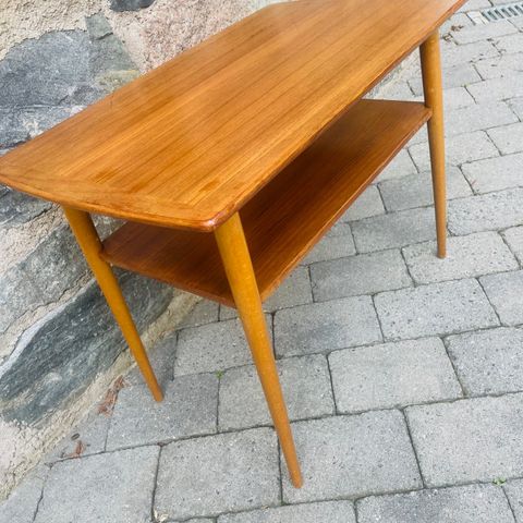 Retro teak lite sofa bord med hylle under- hent eller få levert