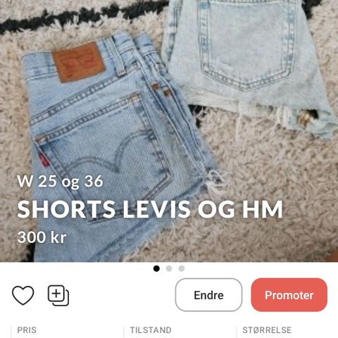 Levis og hm shorts