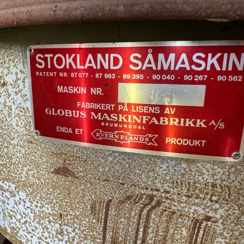 Stokland såmaskin selges kr 2000,-