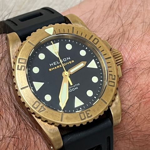 Helson Shark Diver 38mm Brass Black