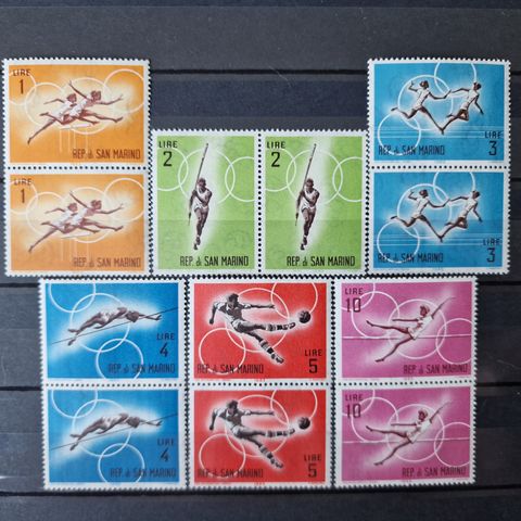 San Marino 1963 - olympiske idretter - Roma Italia 12 frimerker i paar